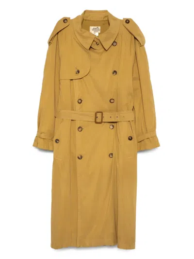 Pre-owned Hermes 1990-2000s Double Breasted Coat In Yellow