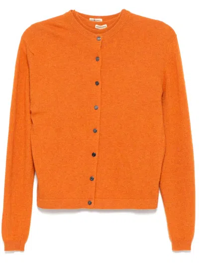 Pre-owned Hermes 1990-2000s Ensemble Cardigan Sleeveless Top In Orange