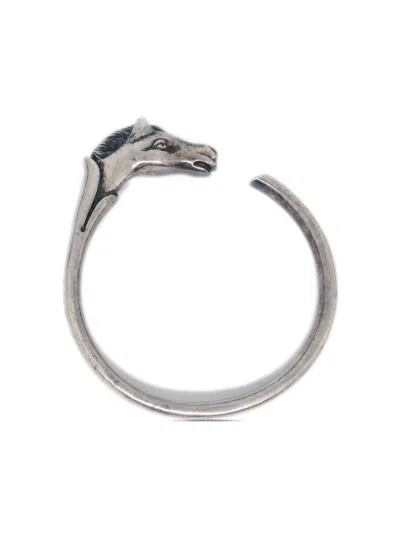 Pre-owned Hermes 1990-2000s Horse Sterling Silver Bracelet In 银色