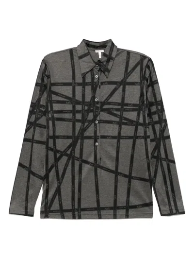 Pre-owned Hermes 1990-2000s Long-sleeves Blouse In Grey