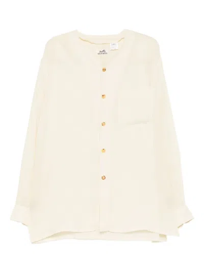 Pre-owned Hermes 1990-2000s Shirt Blouse In White