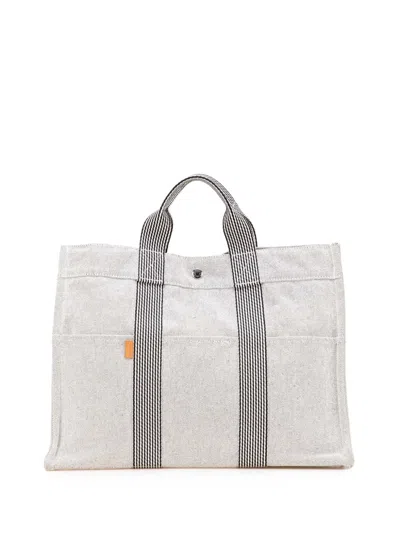 Pre-owned Hermes 1990-2010 Canvas Fourre Tout Mm Tote Bag In Gray