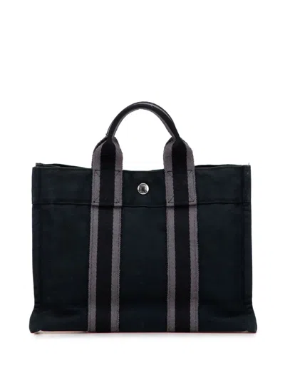 Pre-owned Hermes 1990-2010 Canvas Fourre Tout Pm Tote Bag In Black
