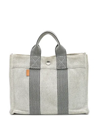 Pre-owned Hermes 1990-2010 Canvas Fourre Tout Pm Tote Bag In Gray
