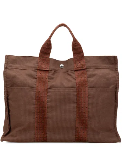 Pre-owned Hermes 1990-2010 Canvas Herline Mm Tote Bag