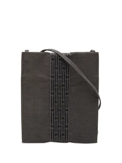 Pre-owned Hermes 1990-2010 Canvas Herline Pochette Crossbody Bag In Gray