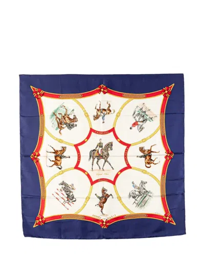 Pre-owned Hermes 1990-2010 Ecole Francaise D'equitation Silk Scarf Scarves