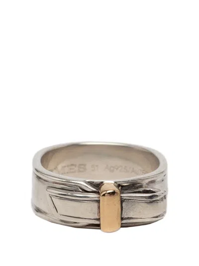 Pre-owned Hermes 1990-2010 Sterling Silver And 18k Yellow Gold Artemis Ring