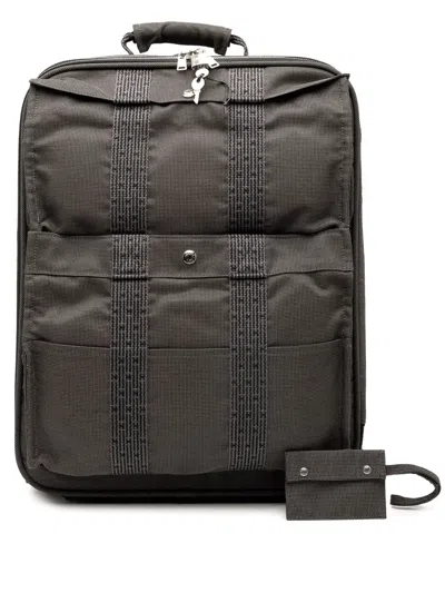 Pre-owned Hermes 1990-2015 Canvas Herline Travel Bag In Gray