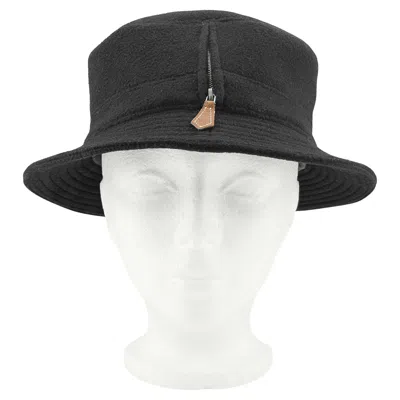 Pre-owned Hermes 1990's Motsch For  100% Black Cashmere Bucket Hat