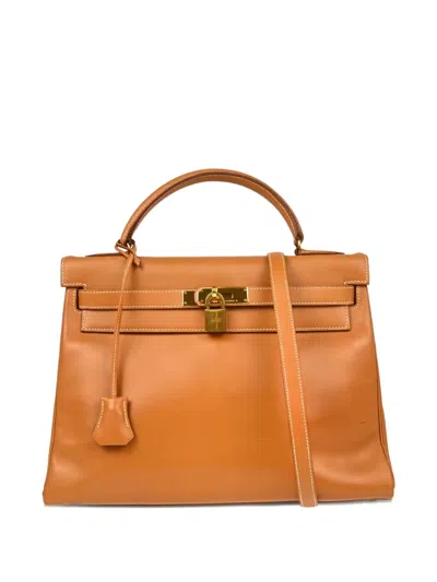 Pre-owned Hermes 1990 Swift Kelly 32 Handbag In Brown