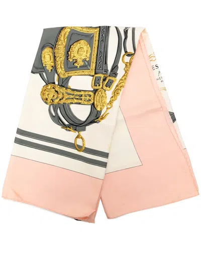 Pre-owned Hermes 1990-2000 Brides De Gala Silk Scarf 90 Scarves In Pink