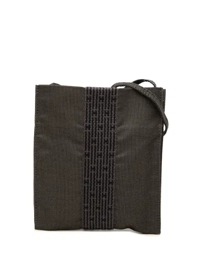 Pre-owned Hermes 1990-2000 Canvas Herline Pochette Crossbody Bag In Grey