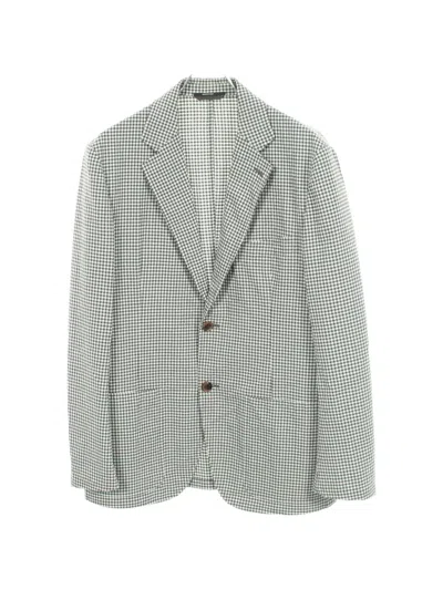 Pre-owned Hermes 1990-2000s Check Seersucker Button-fastening Blazer In Black