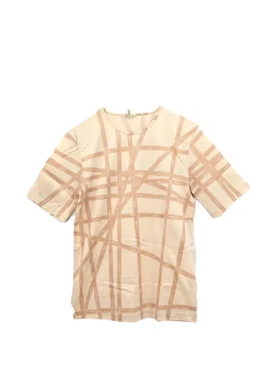 Pre-owned Hermes 1990-2000s Logo-print T-shirt In Neutrals