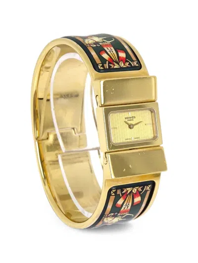 Pre-owned Hermes 1990-2000s Loquet 20mm Watch In Gold