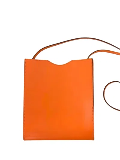 Pre-owned Hermes 1990-2010 Box Calf Onimaitou Pochette Crossbody Bag In Orange