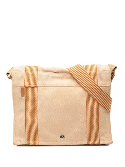 Pre-owned Hermes 1990-2010 Canvas Fourre Tout Besace Mm Crossbody Bag In Orange