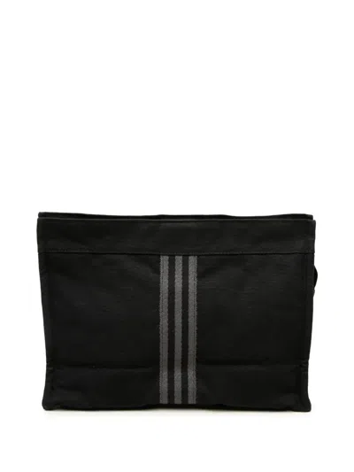 Pre-owned Hermes 1990-2010 Canvas Fourre Tout Clutch Bag In Black