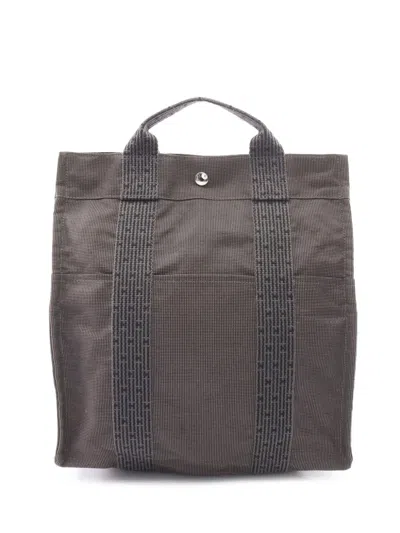 Pre-owned Hermes 1990-2010 Canvas Herline Mm Backpack In Gray