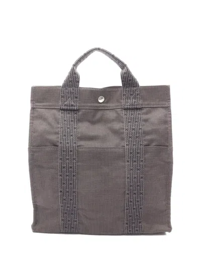 Pre-owned Hermes 1990-2010 Canvas Herline Mm Backpack In Gray