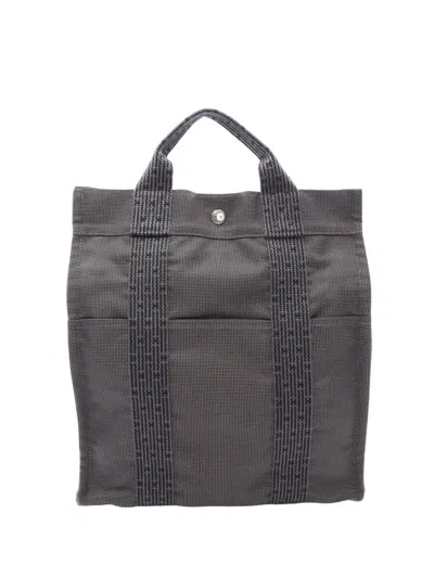 Pre-owned Hermes 1990-2010 Canvas Herline Mm Backpack In Grey