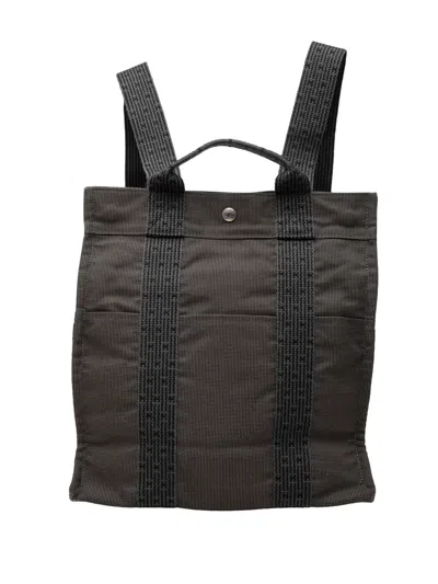 Pre-owned Hermes 1990-2010 Canvas Herline Mm Backpack In Grey