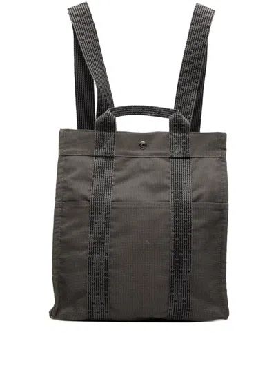 Pre-owned Hermes 1990-2010 Canvas Herline Pm Backpack In Gray