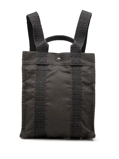 Pre-owned Hermes 1990-2010 Canvas Herline Pm Backpack In Gray