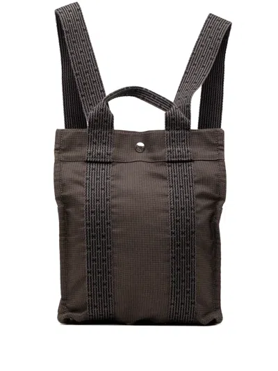 Pre-owned Hermes 1990-2010 Canvas Herline Pm Backpack In Gray