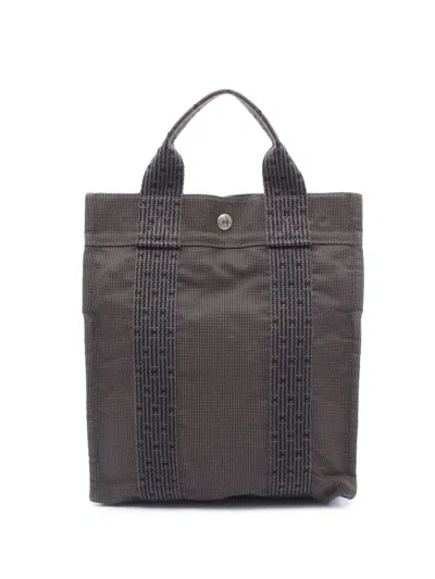 Pre-owned Hermes 1990-2010 Canvas Herline Pm Backpack In Grey