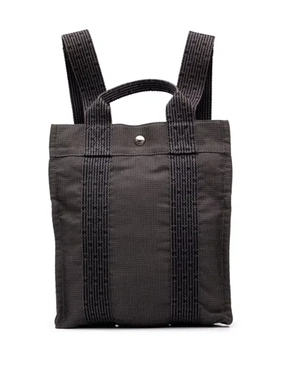 Pre-owned Hermes 1990-2010 Canvas Herline Pm Backpack In Grey
