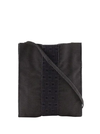 Pre-owned Hermes 1990-2010 Canvas Herline Pochette Crossbody Bag In Gray