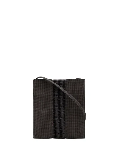 Pre-owned Hermes 1990-2010 Canvas Herline Pochette Crossbody Bag In Gray