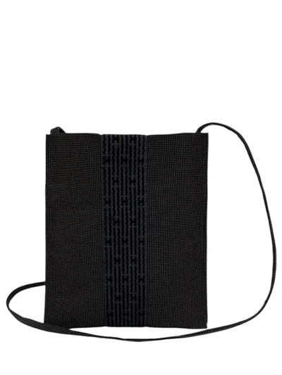 Pre-owned Hermes 1990-2010 Canvas Herline Pochette Crossbody Bag In Grey
