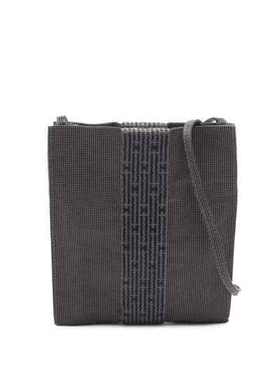 Pre-owned Hermes 1990-2010 Canvas Herline Pochette Crossbody Bag In Grey