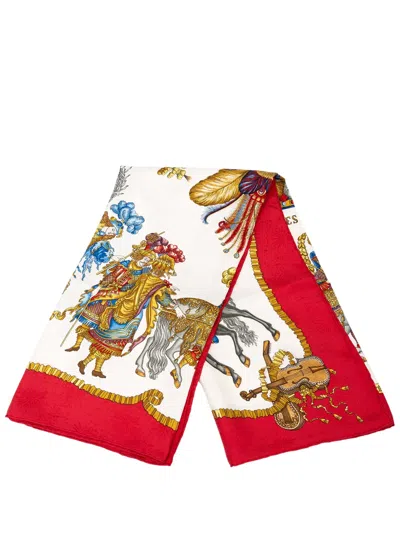 Pre-owned Hermes 1990-2010 Les Fetes Du Roi Soleil Silk Scarf 90 Scarves In Multicolour
