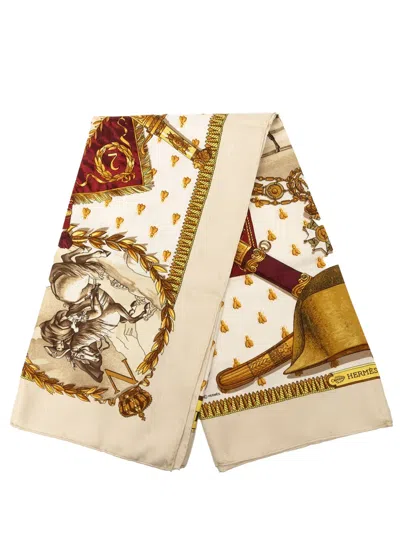 Pre-owned Hermes 1990-2010 Napoleon Silk Scarf 90 Scarves In Brown