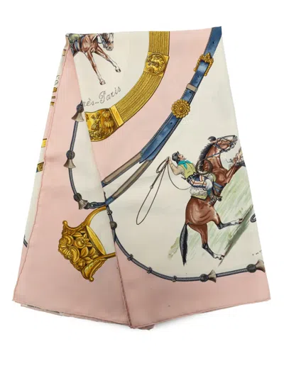 Pre-owned Hermes 1990-2010 Pampa Silk Scarf 90 Scarves In Pink