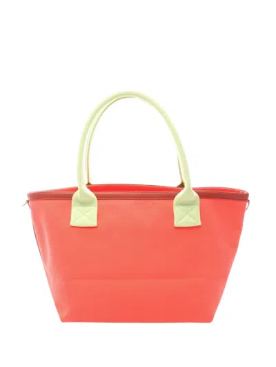 Pre-owned Hermes 1990-2010 Toile Petit H Socabas Tote Bag In Red