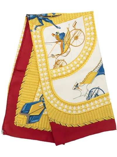Pre-owned Hermes 1990-2015 Les Voitures A Transformation Silk Scarf 90 Scarves In Multicolour