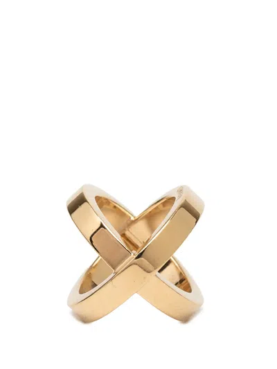 Pre-owned Hermes 1990-2020 Gold Plated Cosmos Ring Scarf Rings
