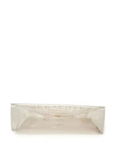 Pre-owned Hermes 1990-2020 Vinyl Souvenir De L Exposition Kelly Handbag In White