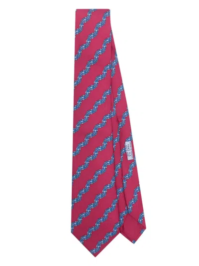 Pre-owned Hermes 1990s Graphic-print Tie In Purple