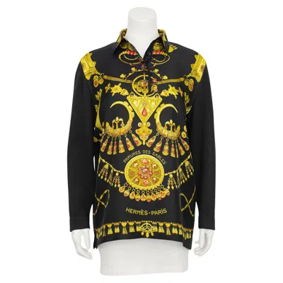 Pre-owned Hermes 1990s  Parures Des Sables Black Silk & Cashmere Cardigan