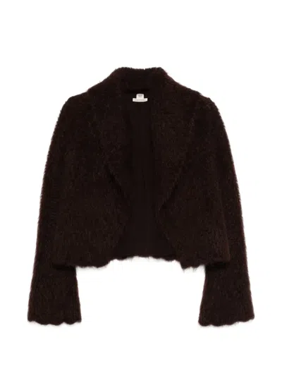 Pre-owned Hermes 1990s Lomg-sleeve Mohair Jacket In Brown