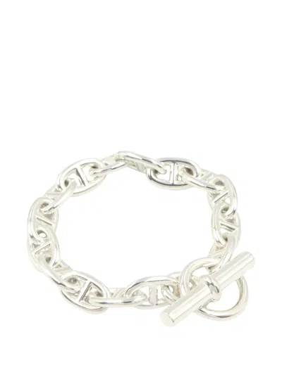 Pre-owned Hermes 1990s Mm Chaine D'ancre Bracelet In Silver