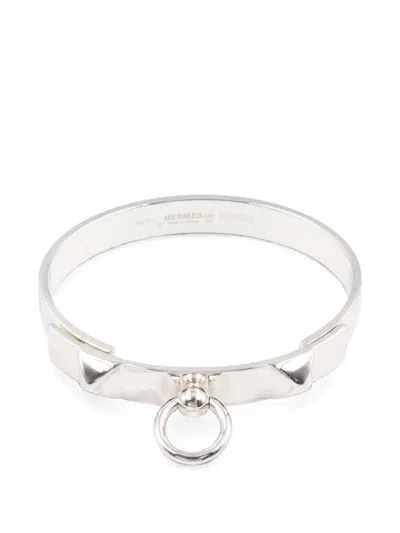 Pre-owned Hermes 1990s Pm Collier De Chien Bracelet In Silver