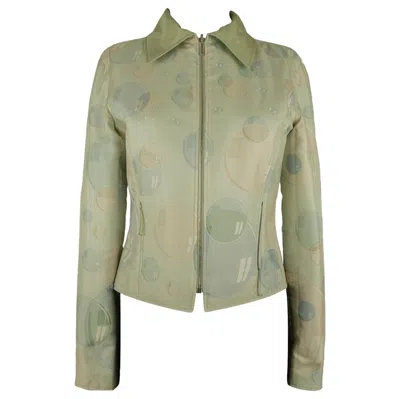 Pre-owned Hermes Hermès 1990s Reversible Bubble Print Jacket In Brown