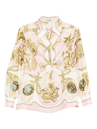 Pre-owned Hermes 1990s Silk Shirt In Pink